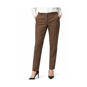Vince Camuto Dress Pants Womens Size 8 Brown Tweed Pockets Hook Eye Mid Rise 31W